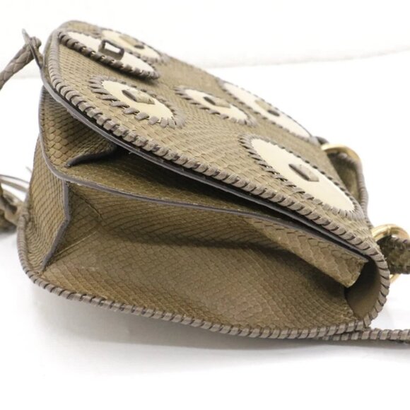 Salvatore Ferragamo Kamelia Shoulder Bag Python - Green - Picture 8 of 13
